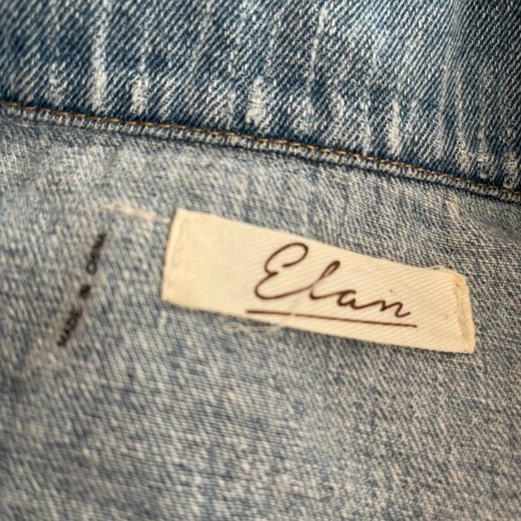 Elan Denim Jacket with Embroidered Floral Embellishments Size S - Picture 10 of 13